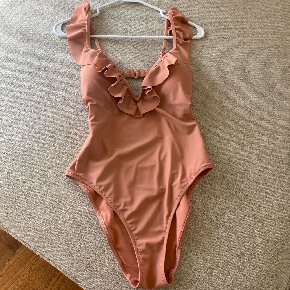 Express Swim Women’s Mauve One-Piece Bathing Suit Size M